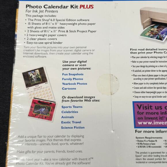 Invent It! Photo Calendar Kit for Inkjet Printers Software Included NEW - Picture 3 of 5